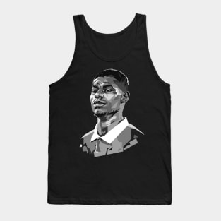 Marcus Rashford Grayscale Portrait Illustration Tank Top